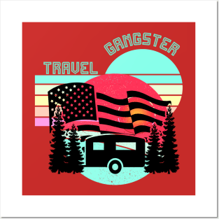 Travel Gangster (Trailer Sunset Flag) Posters and Art